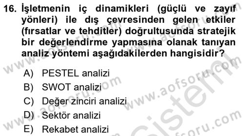 Emlak Yönetimi Dersi 2024 - 2025 Yılı (Vize) Ara Sınav Soruları 16. Soru