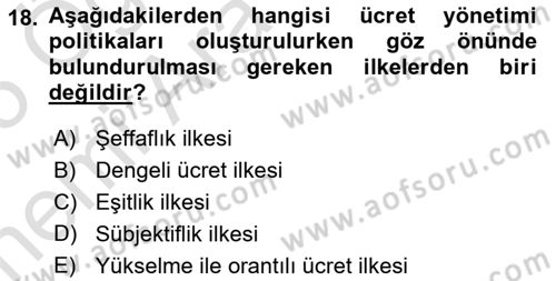 Emlak Yönetimi Dersi 2024 - 2025 Yılı (Vize) Ara Sınav Soruları 18. Soru