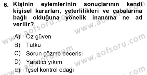 Emlak Yönetimi Dersi 2024 - 2025 Yılı (Vize) Ara Sınav Soruları 6. Soru