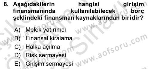 Emlak Yönetimi Dersi 2024 - 2025 Yılı (Vize) Ara Sınav Soruları 8. Soru