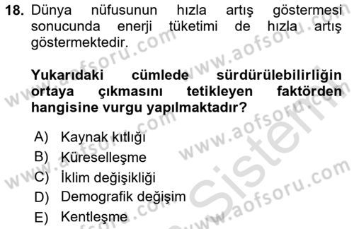 Emlak Yönetimi Dersi 2024 - 2025 Yılı (Final) Dönem Sonu Sınav Soruları 18. Soru