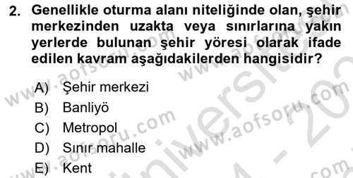 Emlak Yönetimi Dersi 2024 - 2025 Yılı (Final) Dönem Sonu Sınav Soruları 2. Soru