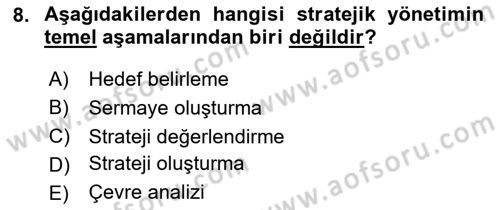 Emlak Yönetimi Dersi 2024 - 2025 Yılı (Final) Dönem Sonu Sınav Soruları 8. Soru