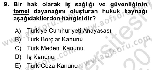 Emlak Yönetimi Dersi 2024 - 2025 Yılı (Final) Dönem Sonu Sınav Soruları 9. Soru