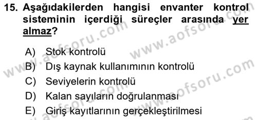 Emlak Yönetimi Dersi 2024 - 2025 Yılı Yaz Okulu Sınav Soruları 15. Soru