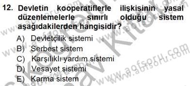Konut Yapı Kooperatifçiliği Dersi 2012 - 2013 Yılı (Vize) Ara Sınav Soruları 12. Soru