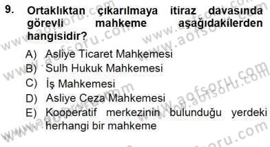 Konut Yapı Kooperatifçiliği Dersi 2012 - 2013 Yılı (Final) Dönem Sonu Sınav Soruları 9. Soru