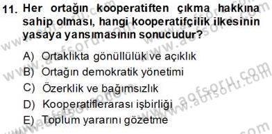 Konut Yapı Kooperatifçiliği Dersi 2013 - 2014 Yılı (Vize) Ara Sınav Soruları 11. Soru