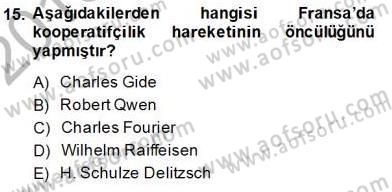 Konut Yapı Kooperatifçiliği Dersi 2013 - 2014 Yılı (Vize) Ara Sınav Soruları 15. Soru