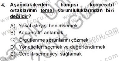 Konut Yapı Kooperatifçiliği Dersi 2013 - 2014 Yılı (Vize) Ara Sınav Soruları 4. Soru