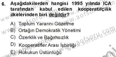 Konut Yapı Kooperatifçiliği Dersi 2013 - 2014 Yılı (Vize) Ara Sınav Soruları 6. Soru