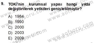 Konut Yapı Kooperatifçiliği Dersi 2013 - 2014 Yılı (Vize) Ara Sınav Soruları 9. Soru