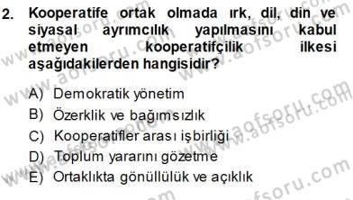 Konut Yapı Kooperatifçiliği Dersi 2013 - 2014 Yılı (Final) Dönem Sonu Sınav Soruları 2. Soru