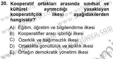 Konut Yapı Kooperatifçiliği Dersi 2013 - 2014 Yılı Tek Ders Sınav Soruları 20. Soru