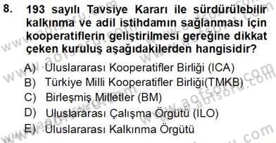 Konut Yapı Kooperatifçiliği Dersi 2013 - 2014 Yılı Tek Ders Sınav Soruları 8. Soru
