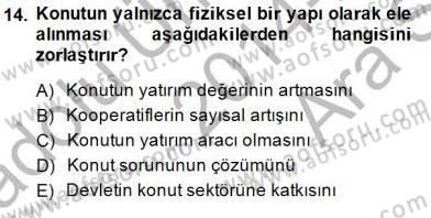 Konut Yapı Kooperatifçiliği Dersi 2014 - 2015 Yılı (Vize) Ara Sınav Soruları 14. Soru