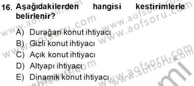 Konut Yapı Kooperatifçiliği Dersi 2014 - 2015 Yılı (Vize) Ara Sınav Soruları 16. Soru