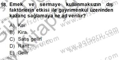 Konut Yapı Kooperatifçiliği Dersi 2014 - 2015 Yılı (Vize) Ara Sınav Soruları 18. Soru