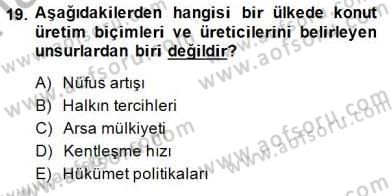Konut Yapı Kooperatifçiliği Dersi 2014 - 2015 Yılı (Vize) Ara Sınav Soruları 19. Soru