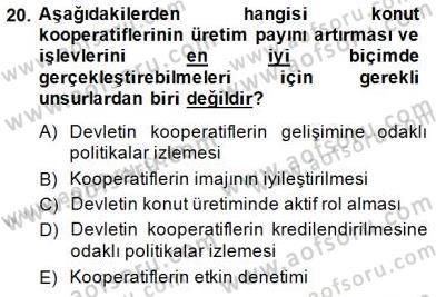 Konut Yapı Kooperatifçiliği Dersi 2014 - 2015 Yılı (Vize) Ara Sınav Soruları 20. Soru