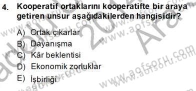 Konut Yapı Kooperatifçiliği Dersi 2014 - 2015 Yılı (Vize) Ara Sınav Soruları 4. Soru