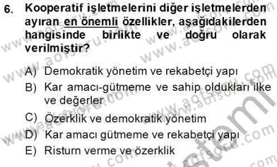 Konut Yapı Kooperatifçiliği Dersi 2014 - 2015 Yılı (Vize) Ara Sınav Soruları 6. Soru