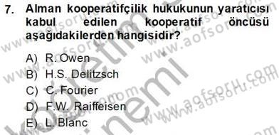 Konut Yapı Kooperatifçiliği Dersi 2014 - 2015 Yılı (Vize) Ara Sınav Soruları 7. Soru