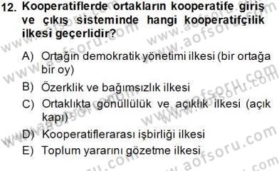 Konut Yapı Kooperatifçiliği Dersi 2014 - 2015 Yılı (Final) Dönem Sonu Sınav Soruları 12. Soru