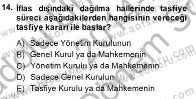 Konut Yapı Kooperatifçiliği Dersi 2014 - 2015 Yılı (Final) Dönem Sonu Sınav Soruları 14. Soru