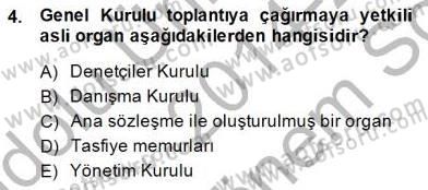 Konut Yapı Kooperatifçiliği Dersi 2014 - 2015 Yılı (Final) Dönem Sonu Sınav Soruları 4. Soru