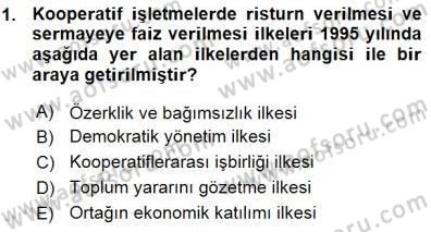 Konut Yapı Kooperatifçiliği Dersi 2015 - 2016 Yılı (Vize) Ara Sınav Soruları 1. Soru