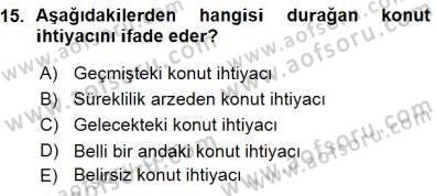 Konut Yapı Kooperatifçiliği Dersi 2015 - 2016 Yılı (Vize) Ara Sınav Soruları 15. Soru