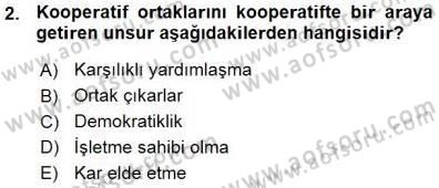 Konut Yapı Kooperatifçiliği Dersi 2015 - 2016 Yılı (Vize) Ara Sınav Soruları 2. Soru