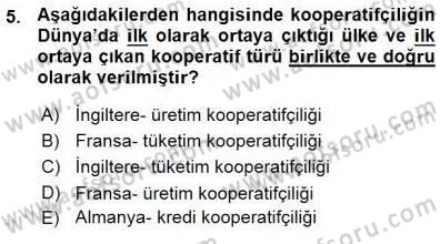Konut Yapı Kooperatifçiliği Dersi 2015 - 2016 Yılı (Vize) Ara Sınav Soruları 5. Soru