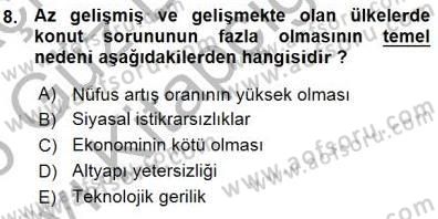 Konut Yapı Kooperatifçiliği Dersi 2015 - 2016 Yılı (Vize) Ara Sınav Soruları 8. Soru