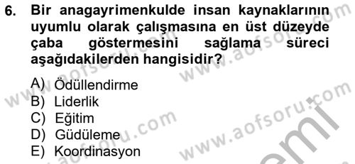 Bina ve Site Yöneticiliği Dersi 2012 - 2013 Yılı (Vize) Ara Sınav Soruları 6. Soru