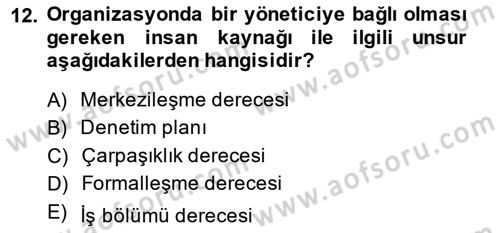 Bina ve Site Yöneticiliği Dersi 2013 - 2014 Yılı (Vize) Ara Sınav Soruları 12. Soru
