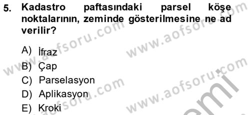 Bina ve Site Yöneticiliği Dersi 2013 - 2014 Yılı (Vize) Ara Sınav Soruları 5. Soru