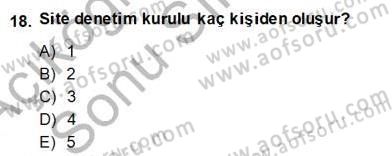 Bina ve Site Yöneticiliği Dersi 2013 - 2014 Yılı (Final) Dönem Sonu Sınav Soruları 18. Soru