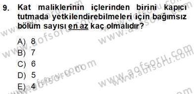 Bina ve Site Yöneticiliği Dersi 2013 - 2014 Yılı (Final) Dönem Sonu Sınav Soruları 9. Soru