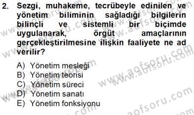 Bina ve Site Yöneticiliği Dersi 2013 - 2014 Yılı Tek Ders Sınav Soruları 2. Soru