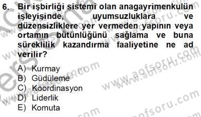Bina ve Site Yöneticiliği Dersi 2013 - 2014 Yılı Tek Ders Sınav Soruları 6. Soru