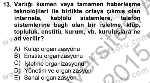 Bina ve Site Yöneticiliği Dersi 2014 - 2015 Yılı (Vize) Ara Sınav Soruları 13. Soru