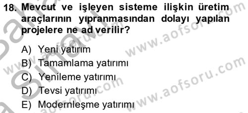Bina ve Site Yöneticiliği Dersi 2014 - 2015 Yılı (Vize) Ara Sınav Soruları 18. Soru