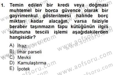 Bina ve Site Yöneticiliği Dersi 2014 - 2015 Yılı (Final) Dönem Sonu Sınav Soruları 1. Soru