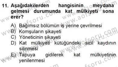 Bina ve Site Yöneticiliği Dersi 2014 - 2015 Yılı (Final) Dönem Sonu Sınav Soruları 11. Soru