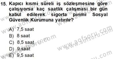Bina ve Site Yöneticiliği Dersi 2014 - 2015 Yılı (Final) Dönem Sonu Sınav Soruları 15. Soru