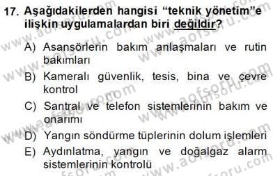 Bina ve Site Yöneticiliği Dersi 2014 - 2015 Yılı (Final) Dönem Sonu Sınav Soruları 17. Soru