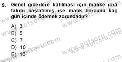 Bina ve Site Yöneticiliği Dersi 2014 - 2015 Yılı (Final) Dönem Sonu Sınav Soruları 9. Soru