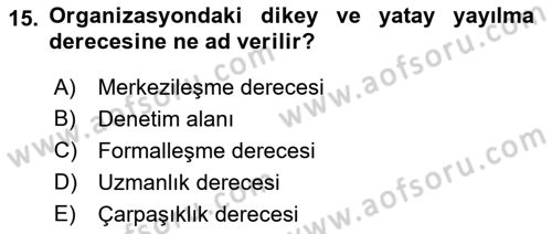 Bina ve Site Yöneticiliği Dersi 2015 - 2016 Yılı (Vize) Ara Sınav Soruları 15. Soru